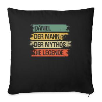 Daniel Mann Mythos Legende - Sofakissenbezug 45 x 45 cm - Schwarz - Vorne