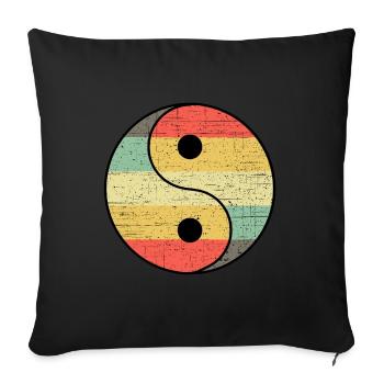 Vintage yin yang - Sofa pillowcase 17,3'' x 17,3'' (45 x 45 cm) - black - Front