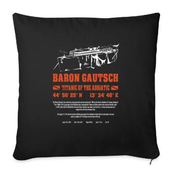 Baron Gautsch Wrack Adria Kroatien Tauchen - Sofakissenbezug 45 x 45 cm - Schwarz - Vorne