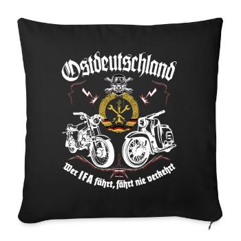 Simson Mopedkult Ostdeutschland - Sofakissenbezug 45 x 45 cm - Schwarz - Vorne