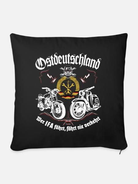 Simson Mopedkult Ostdeutschland - Sofakissenbezug 45 x 45 cm - Schwarz
