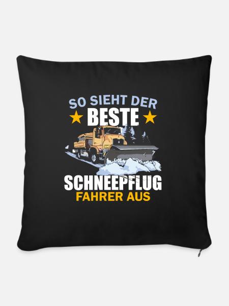 Bester Schneepflugfahrer - Sofakissenbezug 45 x 45 cm - Schwarz