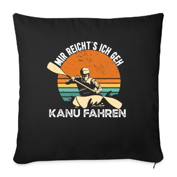 Ich geh Kanu fahren - Sofakissenbezug 45 x 45 cm - Schwarz - Vorne
