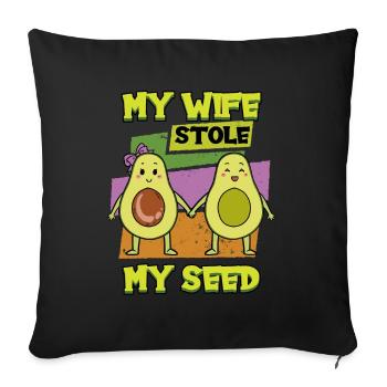 Pregnant My Wife Stole My Gender Reveal Baby - Sofa pillowcase 17,3'' x 17,3'' (45 x 45 cm) - black - Front