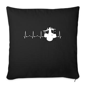 Drummer Heartbeat Pulse Drums Drumstick Groove - Sofa pillowcase 17,3'' x 17,3'' (45 x 45 cm) - black - Front