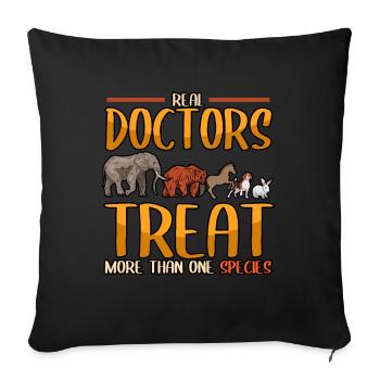 Les vrais médecins vétérinaires traitent plus d’un - Housse de coussin décorative 45 x 45 cm - noir - Devant