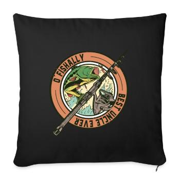 Vintage O'fishally Best Uncle Ever Funny Fishing - Sofakissenbezug 45 x 45 cm - Schwarz - Vorne