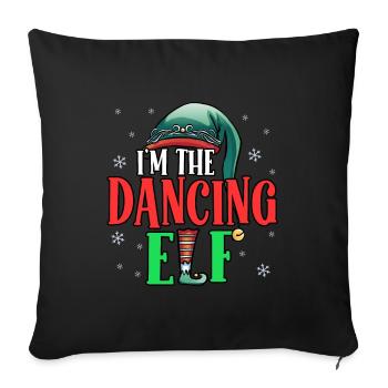 Drôle de danseuse Je suis l’elfe dansant Vacances de Noël - Housse de coussin décorative 45 x 45 cm - noir - Devant
