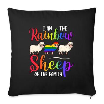 I Am The Rainbow Sheep Of The Family LGBT Gay Bi - Sofa pillowcase 17,3'' x 17,3'' (45 x 45 cm) - black - Front