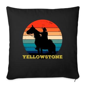 Yellowstone Vintage rétro Cowboy - Housse de coussin décorative 45 x 45 cm - noir - Devant