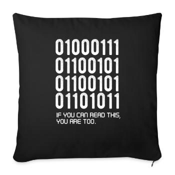 Funny Softaware developer gift, binary funny, - Sofa pillowcase 17,3'' x 17,3'' (45 x 45 cm) - black - Front