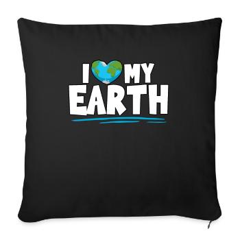 I Love My Earth Earth Day Protect Nature - Sofa pillowcase 17,3'' x 17,3'' (45 x 45 cm) - black - Front