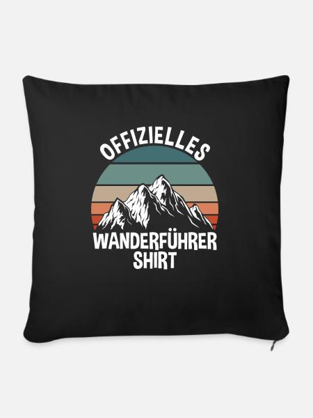 Offizielles Wanderführer Shirt - Sofakissenbezug 45 x 45 cm - Schwarz
