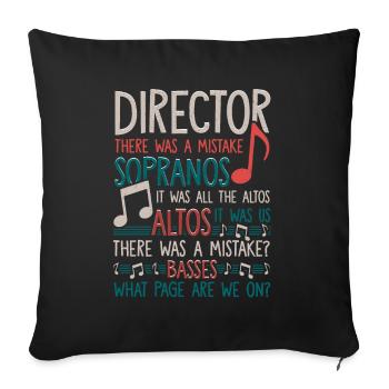 Choirmaster Soprano Alto Bass Music Musical - Sofa pillowcase 17,3'' x 17,3'' (45 x 45 cm) - black - Front