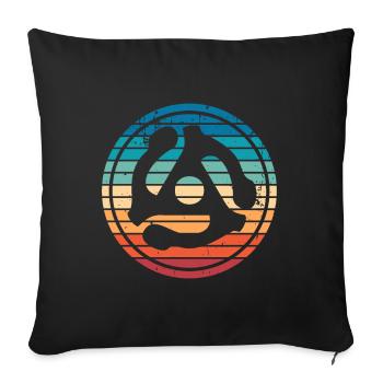 45 Recording adapter Gift 60s 70s Music Gift - Sofa pillowcase 17,3'' x 17,3'' (45 x 45 cm) - black - Front