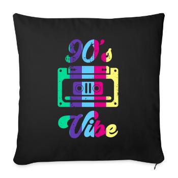 Retro Aesthetic Costume Party 90s Vibe Outfit - Sofa pillowcase 17,3'' x 17,3'' (45 x 45 cm) - black - Front