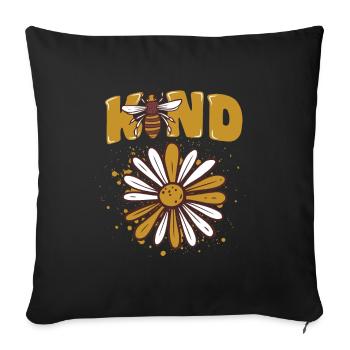 Type d’abeille Choisissez la bonté - Housse de coussin décorative 45 x 45 cm - noir - Devant