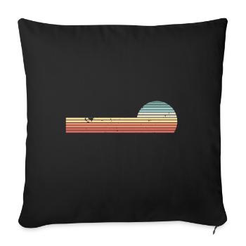Retro Horizontal Vintage Sunset - Sofa pillowcase 17,3'' x 17,3'' (45 x 45 cm) - black - Front