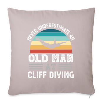 Old Man at Cliff Diving Fathers Day Funny Gift - Sofa pillowcase 17,3'' x 17,3'' (45 x 45 cm) - light taupe - Front