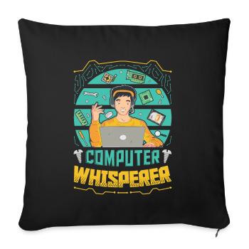 Computer Whisperer IT Support - Sofa pillowcase 17,3'' x 17,3'' (45 x 45 cm) - black - Front