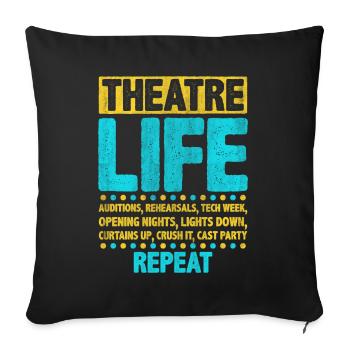 Funny Theatre Life - Sofa pillowcase 17,3'' x 17,3'' (45 x 45 cm) - black - Front