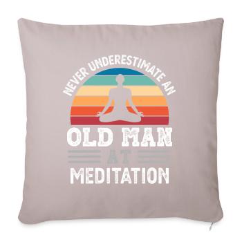 Old Man at Meditation Fathers Day Funny Gift - Sofa pillowcase 17,3'' x 17,3'' (45 x 45 cm) - light taupe - Front