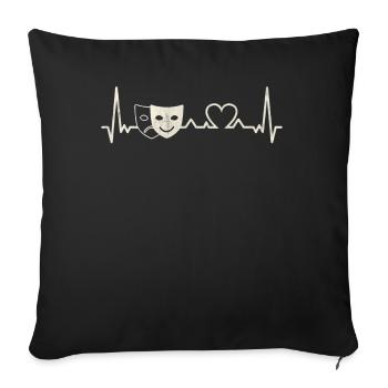 Heart Beating Musical Theatre - Sofa pillowcase 17,3'' x 17,3'' (45 x 45 cm) - black - Front