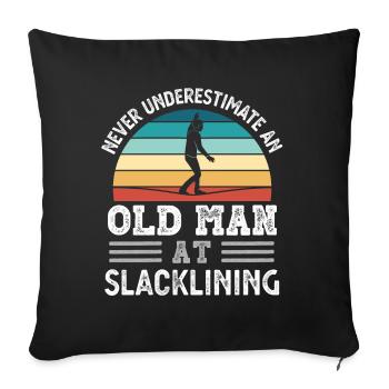 Old Man at Slacklining Fathers Day Funny Gift - Sofa pillowcase 17,3'' x 17,3'' (45 x 45 cm) - black - Front
