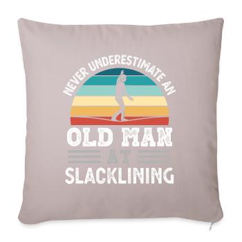 Old Man at Slacklining Fathers Day Funny Gift - Sofa pillowcase 17,3'' x 17,3'' (45 x 45 cm) - light taupe - Front