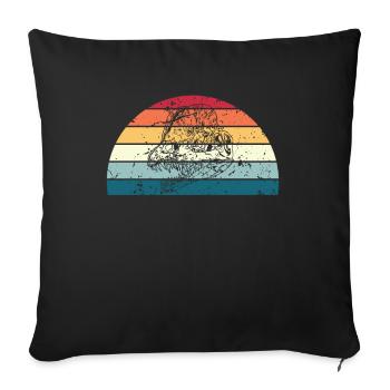 Retro Archeology Sunset Vintage Archaeology - Sofa pillowcase 17,3'' x 17,3'' (45 x 45 cm) - black - Front