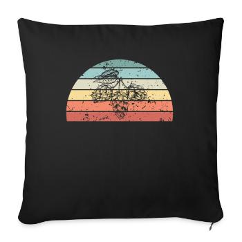 Retro Brewing Sunset Bière vintage Sunrise - Housse de coussin décorative 45 x 45 cm - noir - Devant
