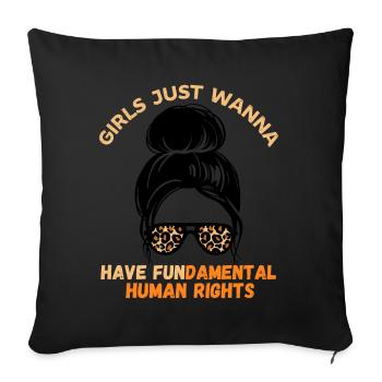Les filles veulent juste avoir des droits humains fondamentaux - Housse de coussin décorative 45 x 45 cm - noir - Devant