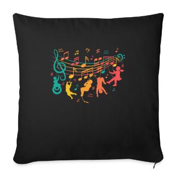 Music uses sheet music - music lovers - Sofa pillowcase 17,3'' x 17,3'' (45 x 45 cm) - black - Front