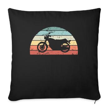 Rétro Moto Sunset Vintage Motorbike - Housse de coussin décorative 45 x 45 cm - noir - Devant