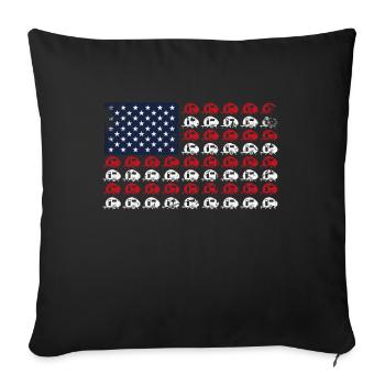 caravane Camping 4 juillet American Flag Gift - Housse de coussin décorative 45 x 45 cm - noir - Devant