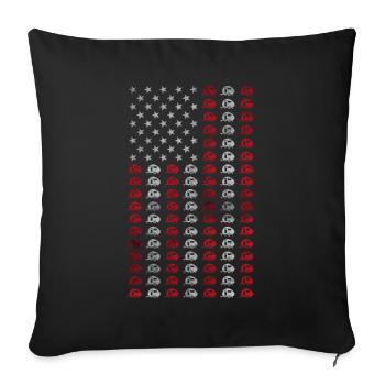 Caravane RV Camping 4 juillet American Flag Gift - Housse de coussin décorative 45 x 45 cm - noir - Devant