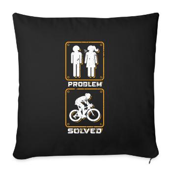 Funny cyclist - Sofa pillowcase 17,3'' x 17,3'' (45 x 45 cm) - black - Front