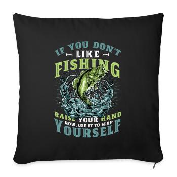 Drôle de pêche en disant Fischer - Housse de coussin décorative 45 x 45 cm - noir - Devant