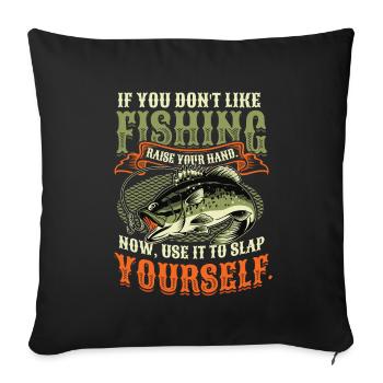 Drôle de pêche en disant Fischer - Housse de coussin décorative 45 x 45 cm - noir - Devant