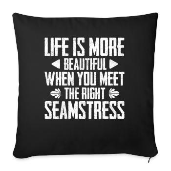Life Is More Beautiful - Sofa pillowcase 17,3'' x 17,3'' (45 x 45 cm) - black - Front