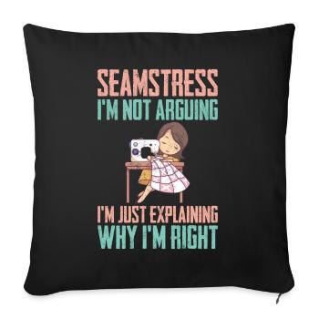 Couturière je ne discute pas - Housse de coussin décorative 45 x 45 cm - noir - Devant