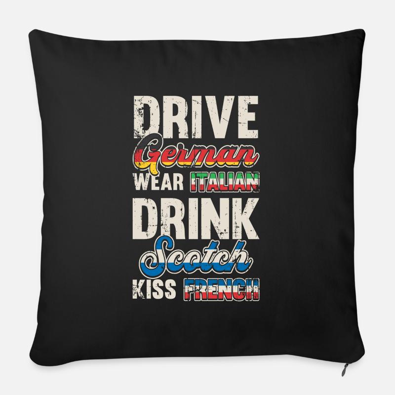 Reise Flughafen-Welttour 2022 - Sofakissenbezug 45 x 45 cm - Schwarz