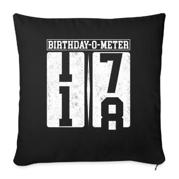 Birthday-O-Meter 18 Happy 18th Birthday Celebrant - Sofa pillowcase 17,3'' x 17,3'' (45 x 45 cm) - black - Front