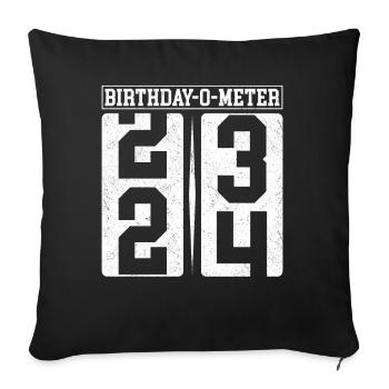 Birthday-O-Meter 24 Happy 24th Birthday Celebrant - Sofa pillowcase 17,3'' x 17,3'' (45 x 45 cm) - black - Front