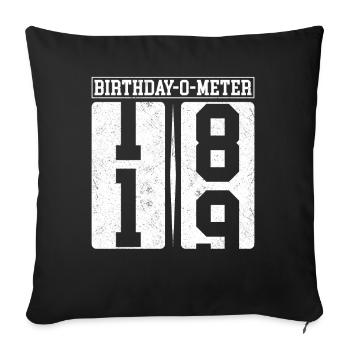Birthday-O-Meter 19 Happy 19th Birthday Celebrant - Sofa pillowcase 17,3'' x 17,3'' (45 x 45 cm) - black - Front