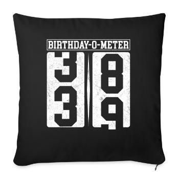 Birthday-O-Meter 39 Happy 39th Birthday Celebrant - Sofa pillowcase 17,3'' x 17,3'' (45 x 45 cm) - black - Front