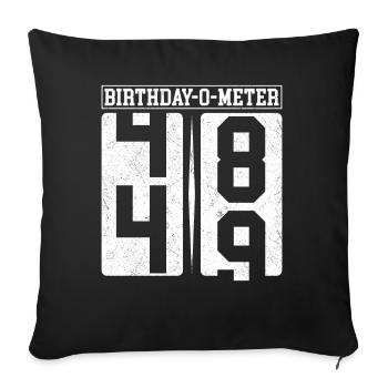 Birthday-O-Meter 49 Happy 49th Birthday Celebrant - Sofa pillowcase 17,3'' x 17,3'' (45 x 45 cm) - black - Front