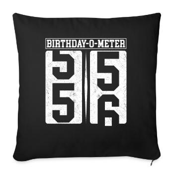 Birthday-O-Meter 56 Happy 56th Birthday Celebrant - Sofa pillowcase 17,3'' x 17,3'' (45 x 45 cm) - black - Front