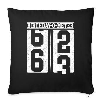 Birthday-O-Meter 63 Happy 63rd Birthday Celebrant - Sofa pillowcase 17,3'' x 17,3'' (45 x 45 cm) - black - Front