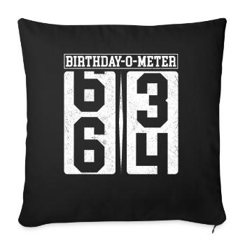 Birthday-O-Meter 64 Happy 64th Birthday Celebrant - Sofa pillowcase 17,3'' x 17,3'' (45 x 45 cm) - black - Front